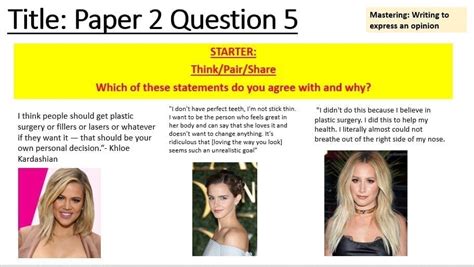 Check out our video where we go over how to answer the. GCSE English Language AQA Paper 2 Question 5 - Lesson ...