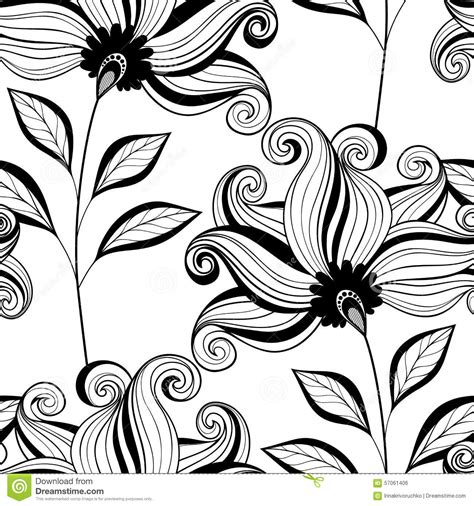 Maybe you would like to learn more about one of these? Vector Seamless Monochrome Floral Pattern Stock Vector ...