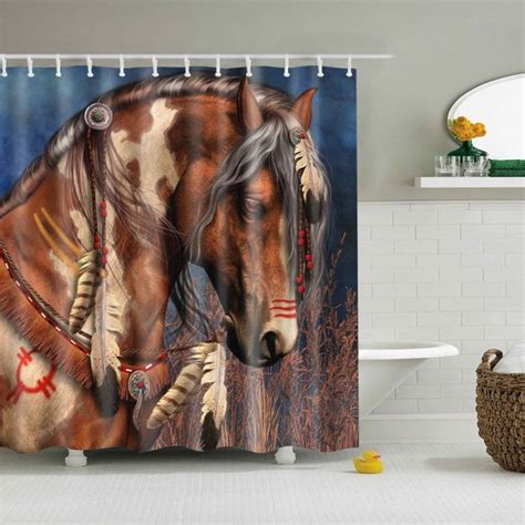 To search on pikpng now. horse shower curtain Indian Horse | bath-supplies.store ...