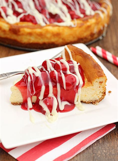 This white chocolate raspberry cheesecake is a show stopper of a dessert and well worth the time it takes to make! White Chocolate Cherry Cheesecake - Whats Cooking Love?