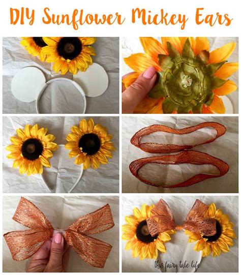 Trace your ears onto the felt using your template. DIY Sunflower Mickey Ears - This Fairy Tale Life