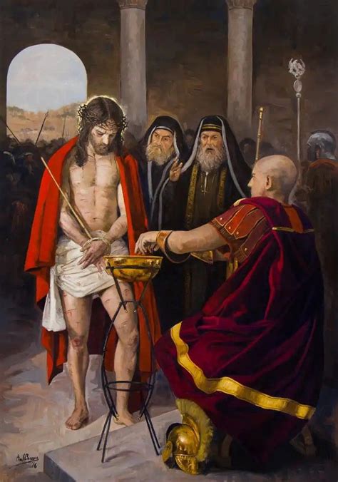 Para os que vivem da esperança, porém, isto é, para nós, é uma força divina. I Estação: Jesus é condenado à morte | Pintura de jesus ...