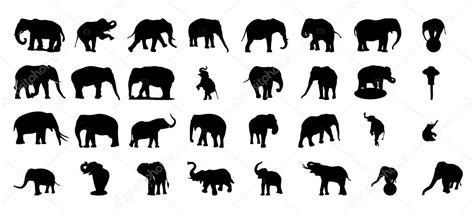 22 okt 2017 bekijk het bord olifant tekeningen van danny van looy op pinterest. olifant silhouet vector set — Stockvector © newelle #40000273