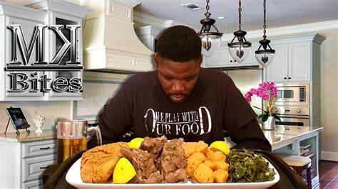 The amount of oil needed was way overestimated. SOUL FOOD MUKBANG | FRIED CATFISH | NECK BONES | GREENS ...