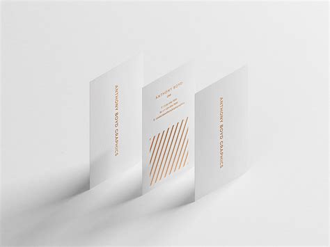 Including multiple different angles and views with clean empty space. Vertical Business Card Mockup | Mockup World HQ