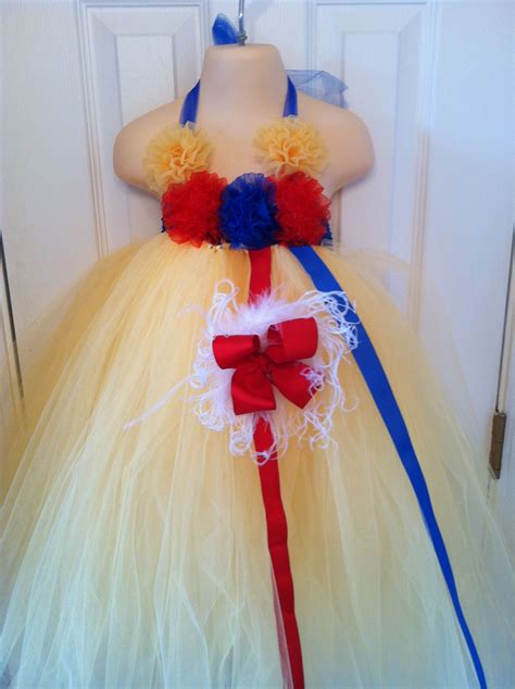 Once the tulle is cut, layer 2 pieces and then. Snow White costume | Snow white costume, Flower girl dresses, Diy halloween costume