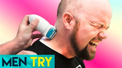Having body hair is a normal part of, well, being human. Men Try Painful Body Hair Removal with an Epilator - YouTube