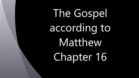 The felony forgery that deceived the world. The Book of Matthew-Chapter 16 - YouTube