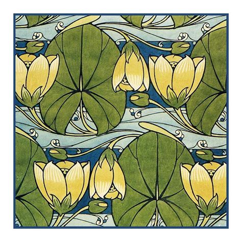 Change many colors and you get many versions of the same monster. Art Nouveau Water Lily Flowers Harry Napper Counted Cross ...