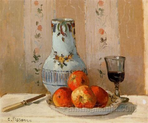 He never aimed for mere illusionism. Still Life with Apples and Pitcher - Camille Pissarro ...