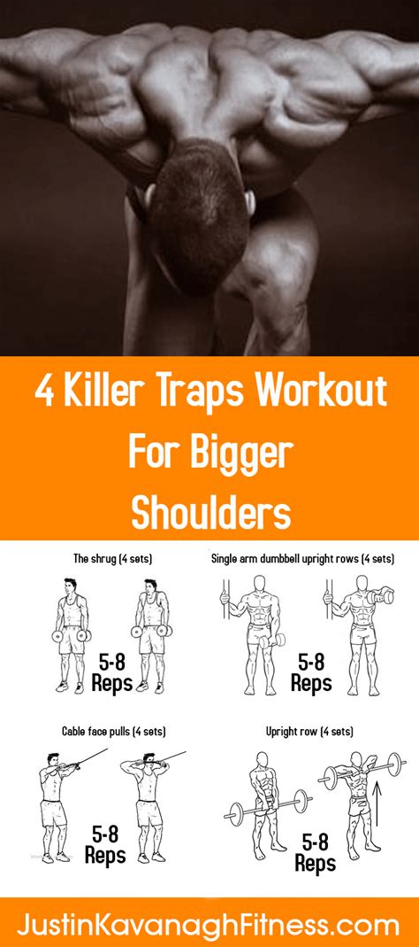 They predominantly target the upper traps but they also recruit the lower traps at the bottom of the range of motion. 4 Traps Workout For Crafting The Perfect Shoulders