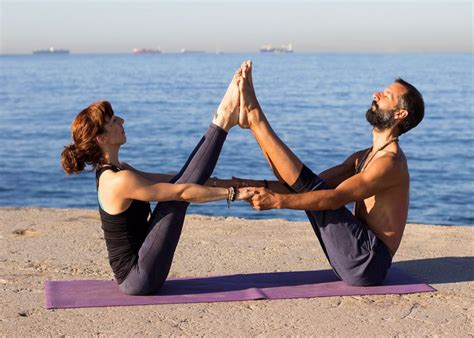 Learning how to breathe slowly and comfortably in these active poses can also help us to bring calmness and equanimity into our daily life. 5 Simple Couple Yoga Poses For Happy Married Life