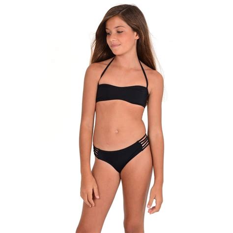 Bas de maillot de bain fils dorés taille… 12€99. Mon mini teenie bikini fille noir Monpetitbikini | La Redoute