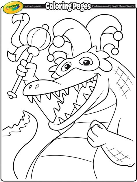 Winter scenes, snowball fights, snowmen, sledding, snowflakes, winter animals, and so much more. Mardi Gras Alligator Coloring Page | crayola.com