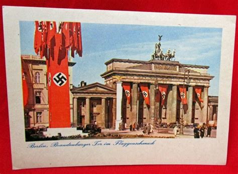 Observers recalled the east german uprising on june 17, 1953, when a soviet flag was torn from the brandenburg gate by a crowd of demonstrators. Postcards German WWII Color Postcard, Berlin Brandenburger ...