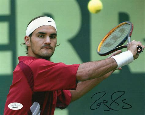 Roger federer of switzerland beat youngster rafael nadal of spain for the men's title at the 2017. Signed Roger Federer Photo - 8x10 COLOR AWESOME YOUNG POSE JSA
