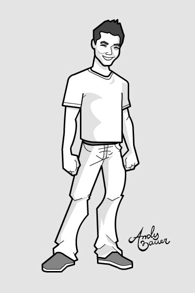How to draw people walking and running and moving around. Art by Andy Bauer: Draw Me, Please!