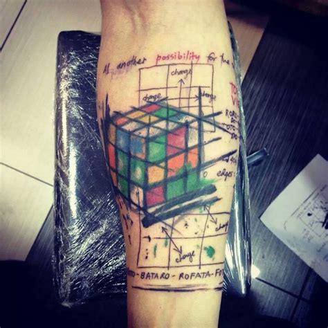 Click upper left p to pinterest! Rubiks cube tattoo from a tattoo store in my city : pics