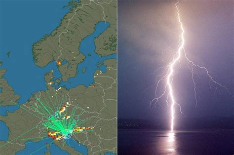 A lightning strike (direct hit by lightning). Drammens Tidende - Se alle lynnedslag i verden direkte