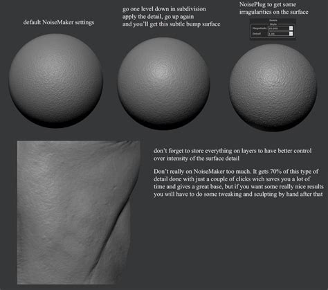 High Frequency detailing in Zbrush using Noise and Noise Plug for skin ...