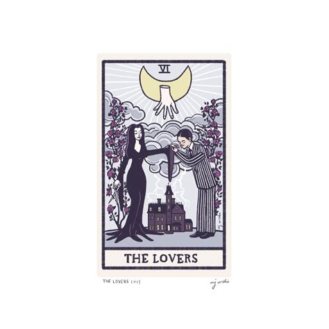 The lovers card is often a sign that you are facing a moral dilemma and must consider all consequences before acting. The Lovers VI Tarot Card Art Addams Family 5x7 art | Etsy ...
