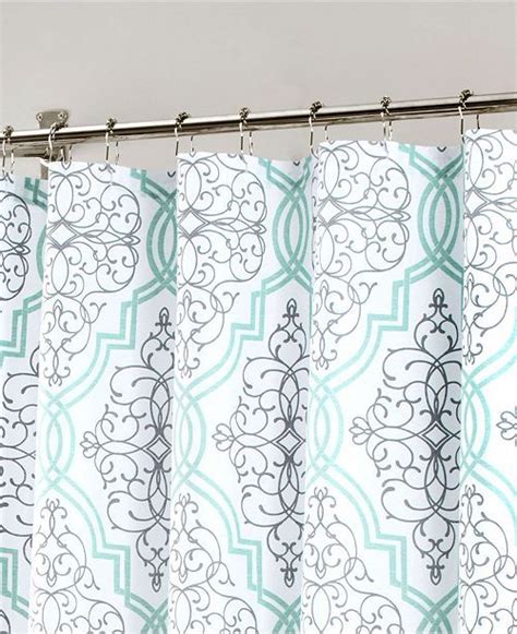 Nicole miller canvas outdoor grommet top curtain panel pair. Nicole Miller Laurel Printed Spring Cotton Shower Curtain ...