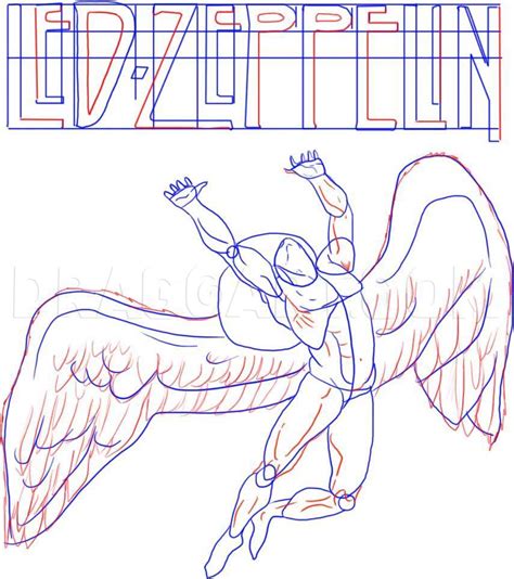 Would you like to draw a stately school? How To Draw Led Zeppelin Swan Song Record Lable, Step by ...
