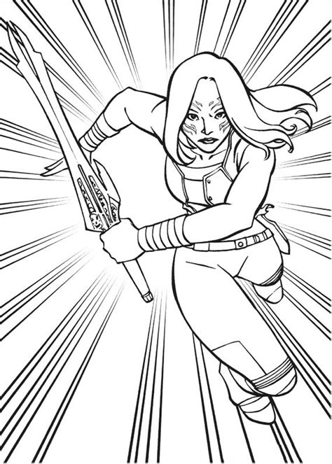 Superheroes are a type of vigilante distinguished by extraordinary abilities, usually with superhuman powers or. Gamora Guardian Coloring Page - Free Printable Coloring ...