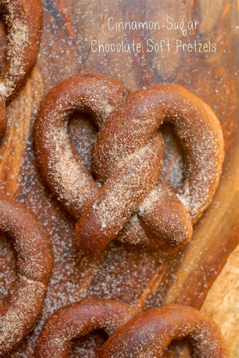 In a large, wide pot combine water and baking soda and bring to a boil. Cinnamon-Sugar Chocolate Soft Pretzels