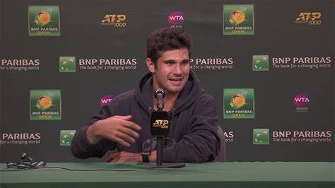 Marcos giron of the united states celebrates a point against milos raonic of canada during their men's singles third round match on day eight of the. Marcos Giron Post-Match Press Conference at the BNP ...