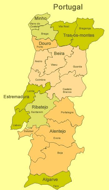 Délimité au nord et à l'est par l'espagne puis au sud et à l'ouest par l'océan atlantique. Plan Portugal