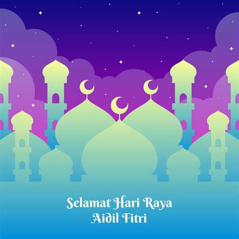 Terms of use hari raya vector by nawira is licensed under a creative commons attribution 4.0 international license. Hari Raya Greetings Template With Mosque Background ...