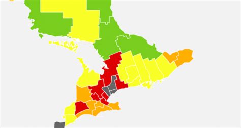 Nearly half of those cases were in ontario, which is. There's an Ontario map to easily show you colour-coded ...