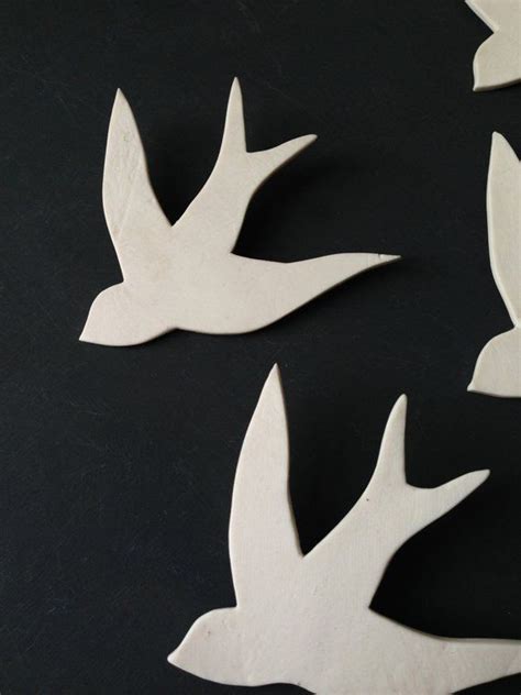 Pikbest have found 62471 great ceramic bird wall royalty free templates for home decoration. Wall art Swallows in Flight White Porcelain bird wall | Etsy | Modern sculpture