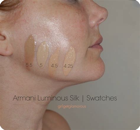 For many years, giorgio armani's luminous silk foundation was the meryl streep of foundations: Armani Luminous Silk Foundation Swatches | 4.25 - 4.5 - 5 ...