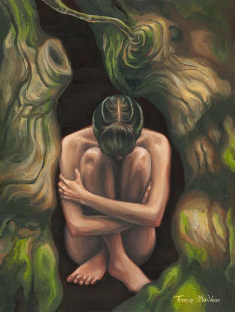 The frogs were living inside hollows in the trees' trunks. Inside A Hollow Tree Trunk, 30cm x 40cm, Oil on canvas ...