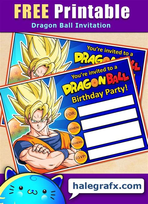 We have a beautiful collection of birthday cards for kids as well that features cupcakes. FREE Printable Dragon Ball Birthday Invitation | Dragon party invitations, Ball birthday, Dragon ...