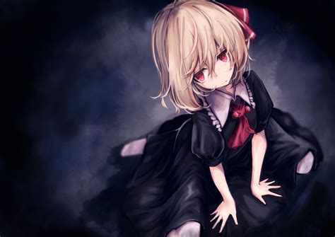 Wallpapers for any device must be properly sized to fit the screen. blonde hair bow dress lit ter red eyes rumia short hair ...