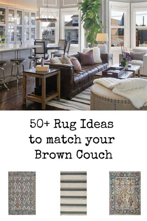 With a complementing grey rug, your brown. 50+ Rug Ideas to match your Brown Couch - living room ...