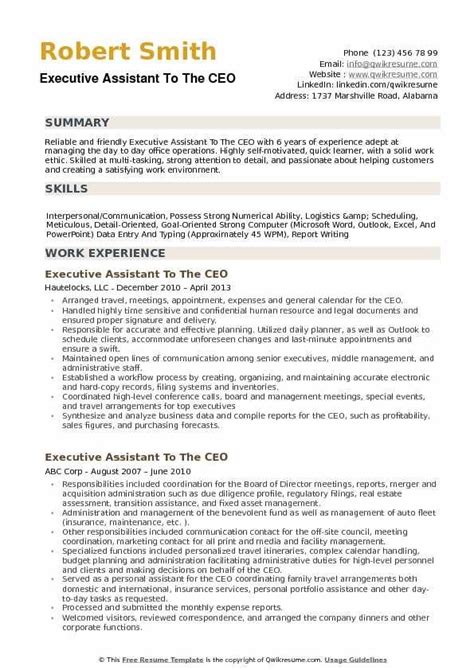 Many people think an executive assistant (ea) is an administrative assistant (aa) who works for an executive, in this case, the ceo. Executive Assistant To Ceo Resume Samples - BEST RESUME ...