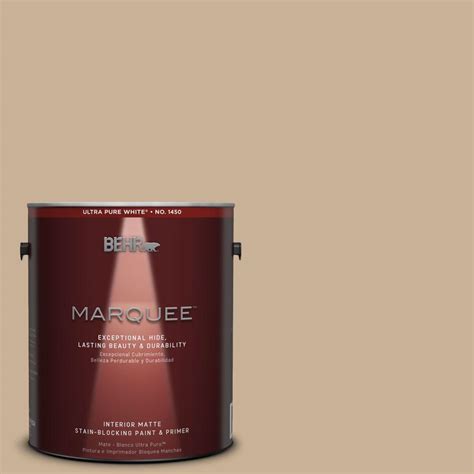 If you're standing in home depot's interior paint section now, you may be wondering which of the store's two main brands to choose from, behr or. BEHR MARQUEE 1 gal. #MQ2-46 Basswood One-Coat Hide Matte ...