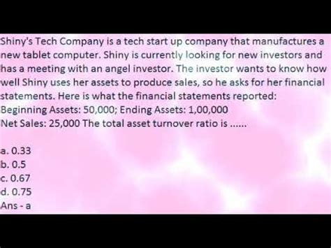 Here, you are multiplying asset turnover (net sales revenue divided by average total assets) by net profit margin (net income divided by net. Calculate the Total Asset Turnover Ratio - YouTube