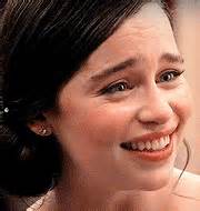 The perfect emiliaclarke eyebrows huh animated gif for your conversation. you can suck yogurt from my head