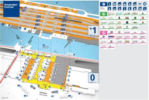 The amsterdam centraal station acts as the main transportation center in the city. Plattegrond station Amsterdam Centraal