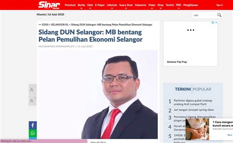 Sinar harian komited mahu banteras rasuah, tubuhkan sinar rasuah busters. Sinar Harian : Sidang DUN Selangor: MB bentang Pelan ...