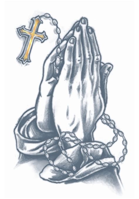 Another praying hands tattoo with a rosary wrapped around but this time its inked on the chest area for men. Praying Hands Tattoo