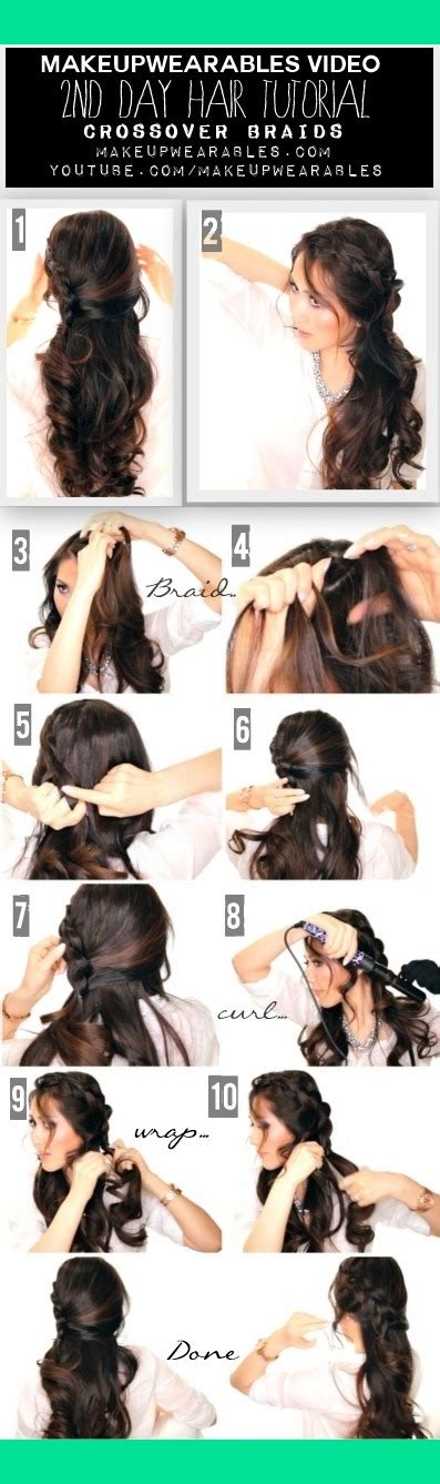 Check these out!loose, soft roman. Cute Braided Half-Updo Tutorial Video | Curly Long ...