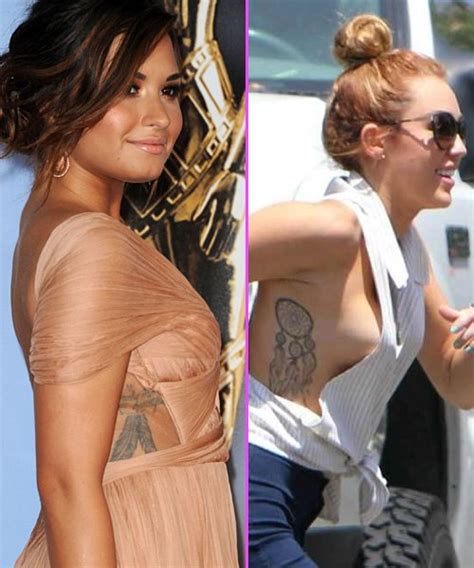 Demi lovato inspired faith and birds tattoo. Tattoo Face-off: Miley Cyrus vs. Demi Lovato - Who's Got ...