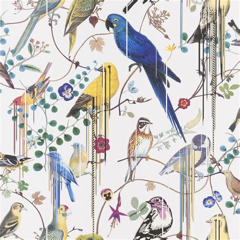 Birds sinfonia wallpaper from christian lacroix on sale on etoffe.com. Birds Sinfonia by Christian Lacroix - White - Wallpaper ...