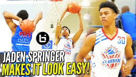 14 year old jaden springer, the cousin of deandre bembry (6'6), son of iona standout gary springer (6'7), and younger brother of gary springer jr. Jaden Springer MAKES IT LOOK EASY! Pangos AA Camp Highlights! - Ballislife.com
